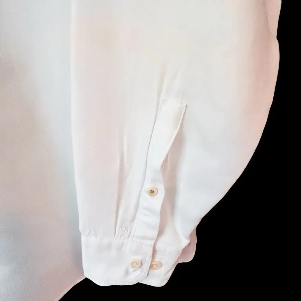Banana Republic Men’s Standard Fit White Linen Blend Button Down Shirt Size XL